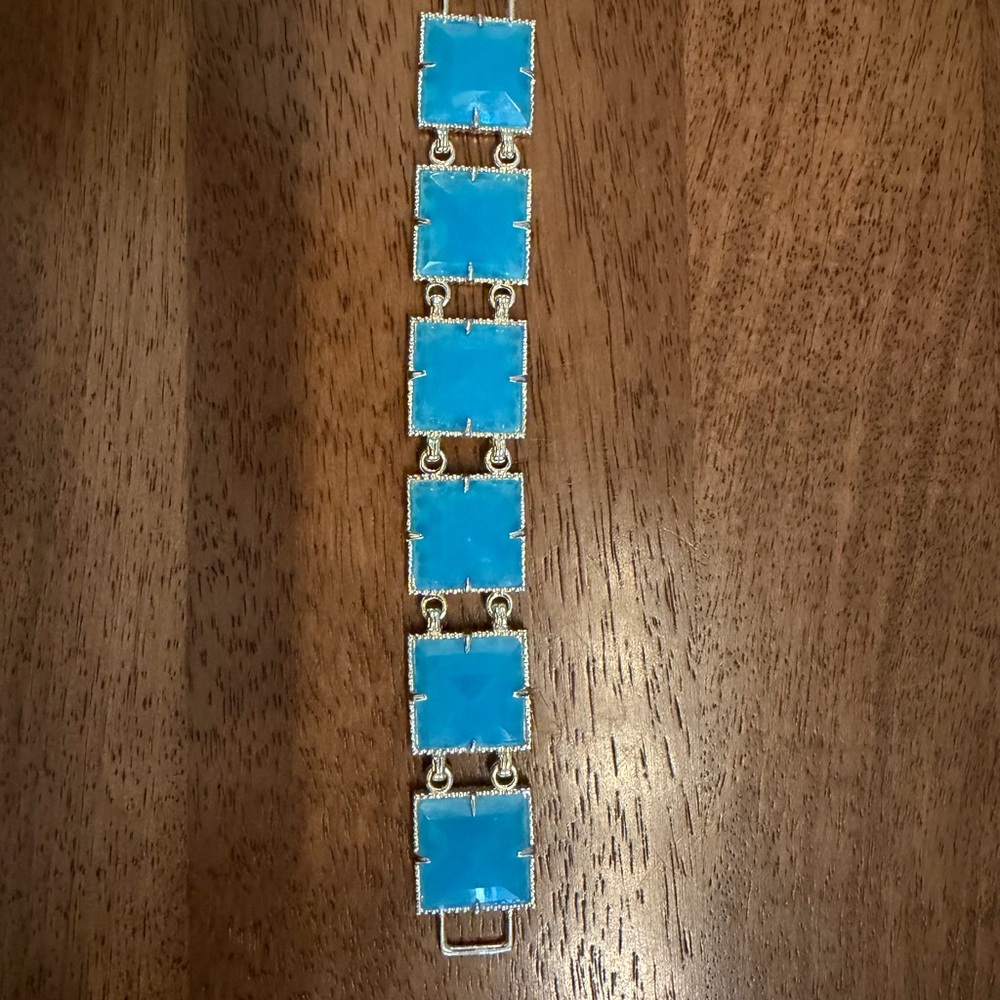 Kendra Scott Electra Cleo aqua/gold Bracelet Vintage/Rare
